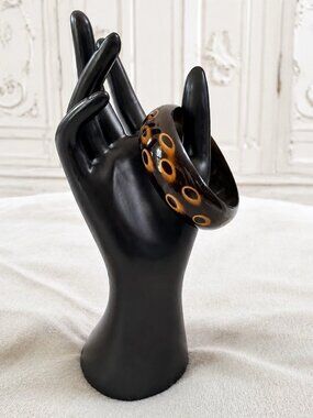 VINTAGE Bakelite Brown Bullseye Bangle Bracelet